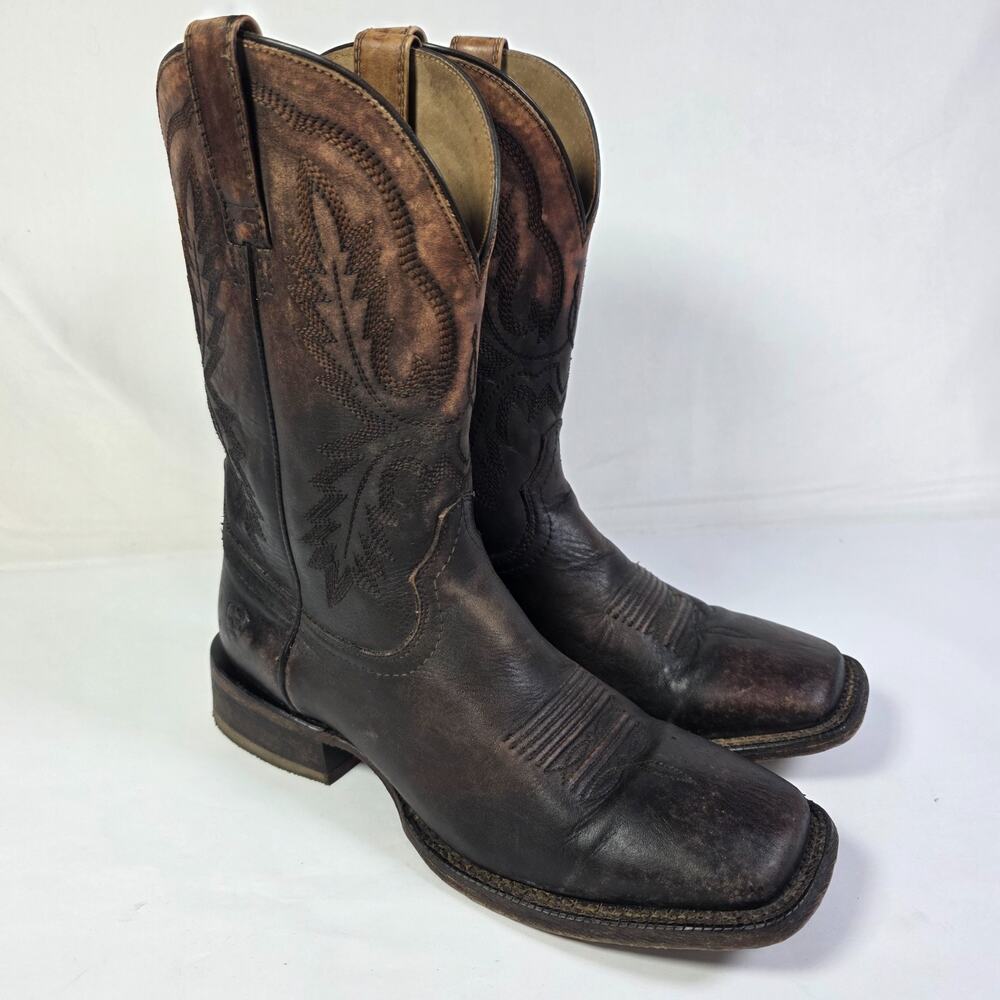 Ariat Sport Herdsman Cowboy Boots Mens 8.5 D Brown Leather Square Toe 10023142